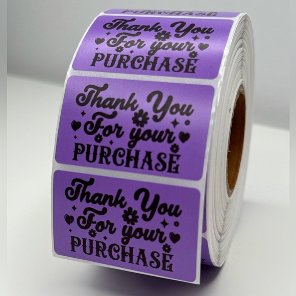 handmade Other - Thank you for your purchase purple sticker | Shipping supplies labels NeW